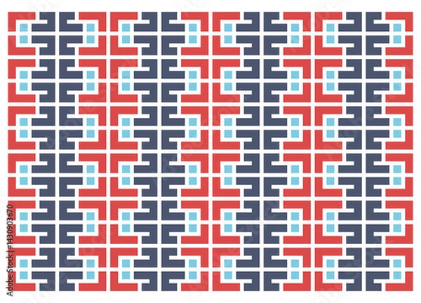 Fototapeta Retro wallpaper, Modern Abstract Composition with Geometric Forms, square geometric shape seamless pattern	
