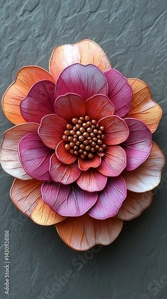 Obraz Unique 3D floral sculpture in pink high resolution picture