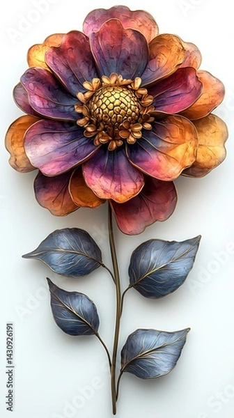 Obraz Unique colorful metallic flower sculpture high resolution picture