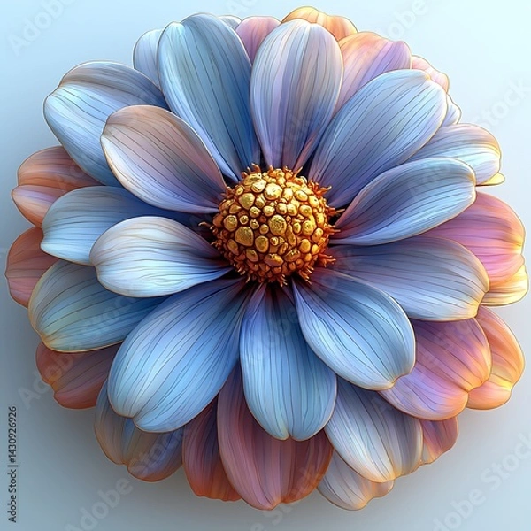 Obraz Vibrant blue and orange flower design high resolution picture