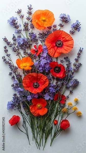 Obraz Vibrant bouquet of mixed wildflowers high resolution picture