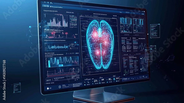 Fototapeta AI-powered cancer treatment plan optimization dashboard v1