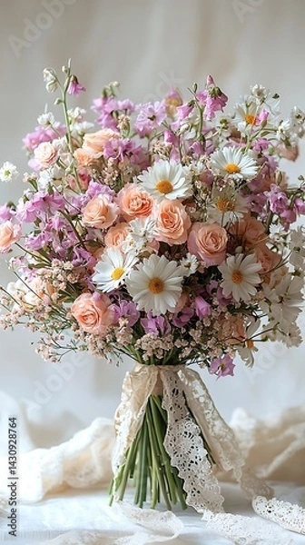 Obraz Vintage-inspired floral arrangement in vase high resolution picture