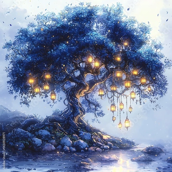 Obraz Whimsical tree lantern scene for fantasy lovers high resolution images