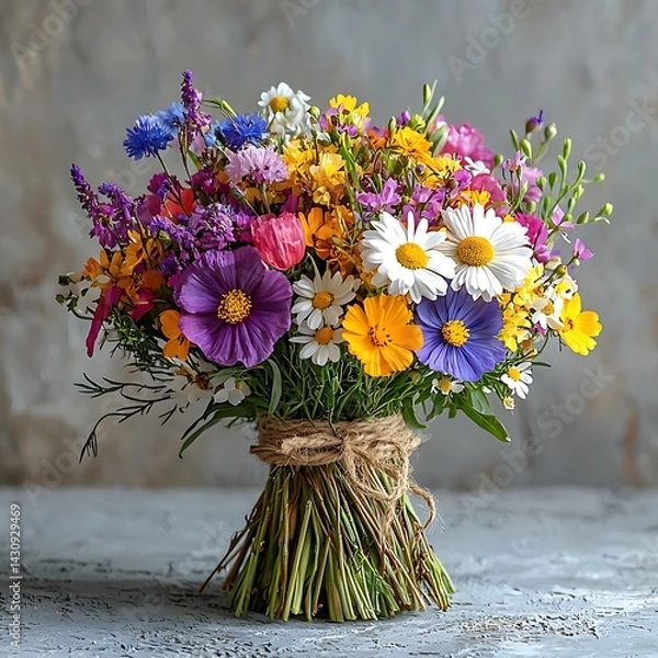 Obraz Wildflowers in full bloom bouquet high resolution picture