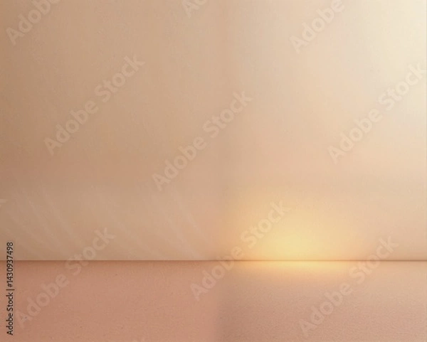 Obraz A soft, warm-toned background with subtle textures, featuring a gradient from light beige to a gentle glow, creating a serene and calming atmosphere.