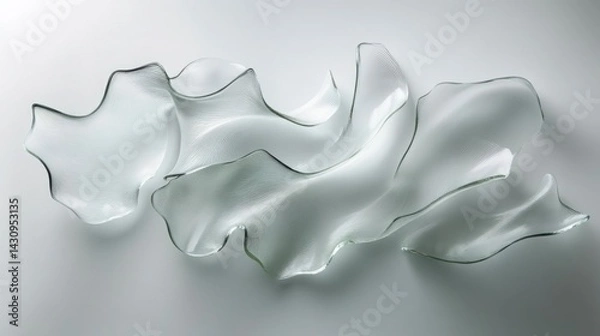 Obraz Elegant and Fluid Glass Sculpture with Soft Curves and Waves