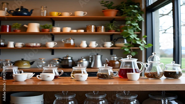 Obraz Charming tea shop with unique blends