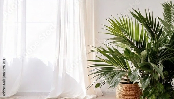 Fototapeta Bringing beauty and tranquility indoors and out, aesthetic plants elevate any space with their captivating forms, textures, and colors. Embrace the calming presence and natural artistry they effortles