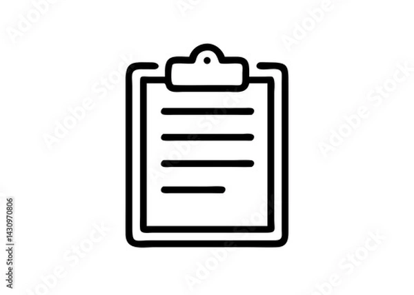 Fototapeta Review Clipboard Icon Simple White Background Vector