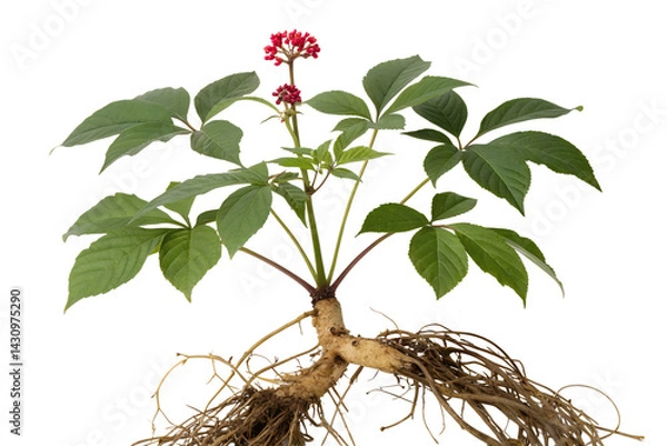 Fototapeta ginseng roots isolated on white background