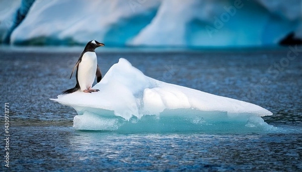 Obraz antarctic penguin posing on iceberg
