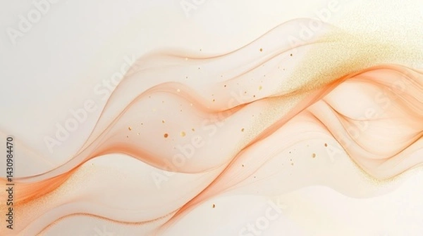 Obraz Abstract Flowing Waves in Soft Orange and Beige Tones for Design