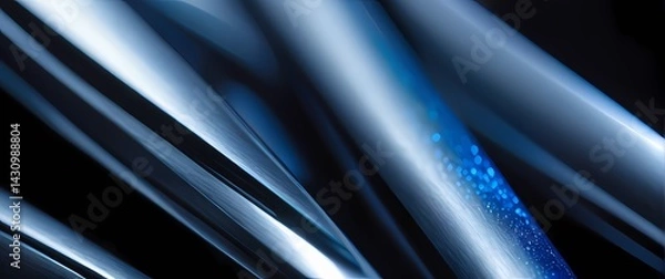 Obraz Close up of titanium alloy with micro detailing subtle blue gray hues shimmering in bright focused light