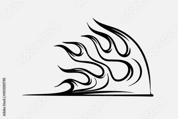 Fototapeta Outline Flame Hand Drawn Vector Image