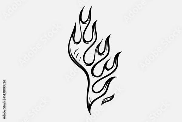 Fototapeta Outline Flame Hand Drawn Vector Image