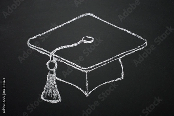 Obraz Graduation hat chalkboard drawing