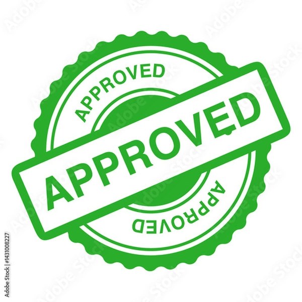 Obraz Approved Text Icon | Download Checkmark Message Icon