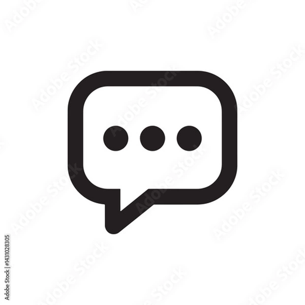 Obraz Icon of a Speech Bubble with Three Dots Representing Messaging, Digital Communication, and Chat Interaction for Social Media, Editable Vector Illustration Isolated on a White Background