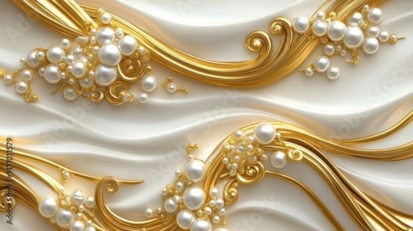 Obraz Luxurious Gold and Pearl Decor