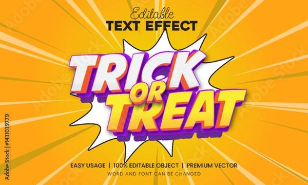 Fototapeta Trick Or Treat Editable Text Effect Premium Vector