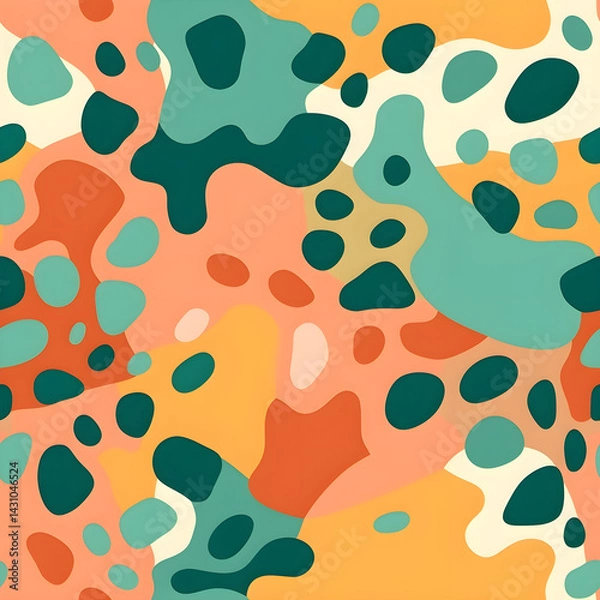 Obraz random patterns with white, green yellow orange, red, seamless patterns