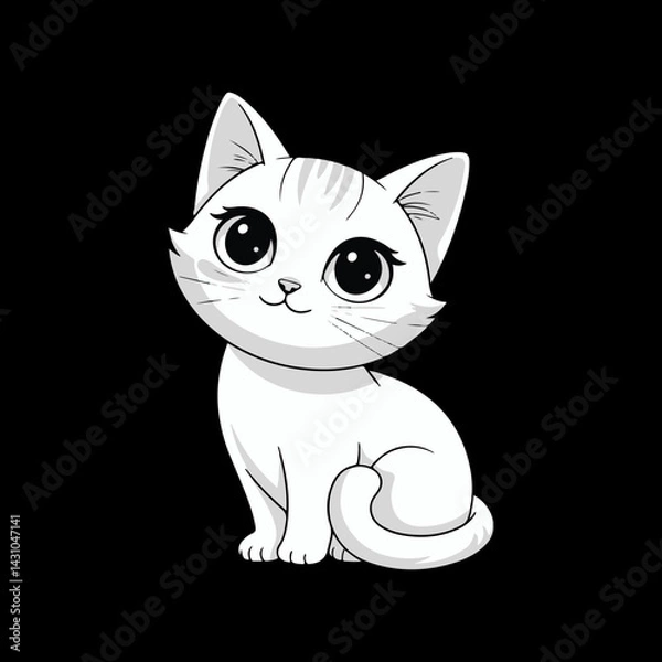 Fototapeta Unleash feline grace with Elegant Cat Vectors with Silhouette Magic.