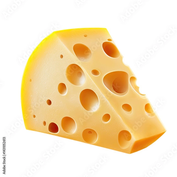 Obraz Sliced Cheese, Holes, Golden