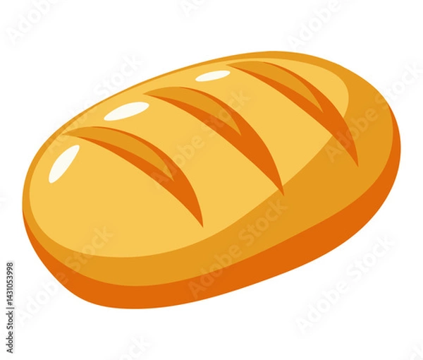 Fototapeta Classic Bread Bakery Golden Loaf Crust Soft Baked Round Icon Wheat