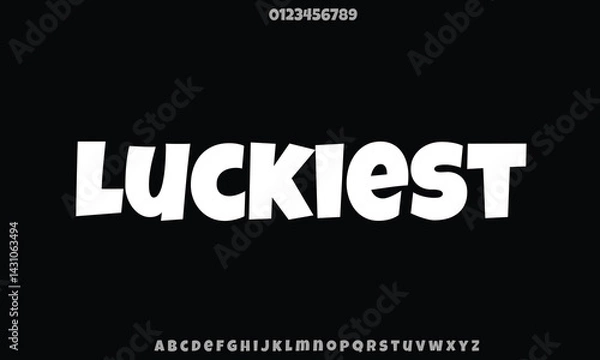 Fototapeta Luckiest Guy vector font alphabet with numbers