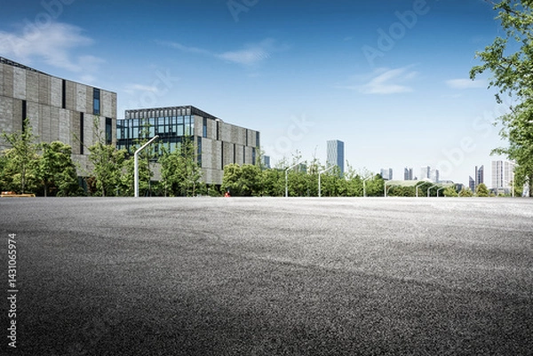Fototapeta Modern Urban Landscape Featuring Architectural Elements and Open Space