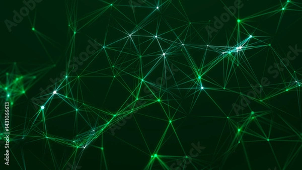 Obraz Digital technology background. Network connection dots and lines. Futuristic background for presentation design. 3d