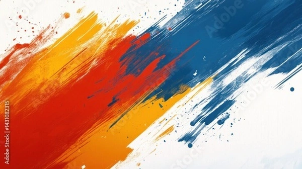 Obraz Abstract Dynamic Color Splash: A Vibrant Symphony of Orange, Blue and Red Hues