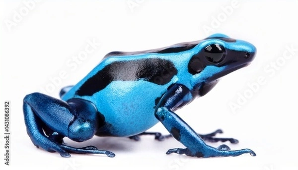 Fototapeta azure poison dart frog on white background
