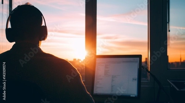 Obraz person actively searching for job vacancies online, using computer to explore new opportunities in digital workspace