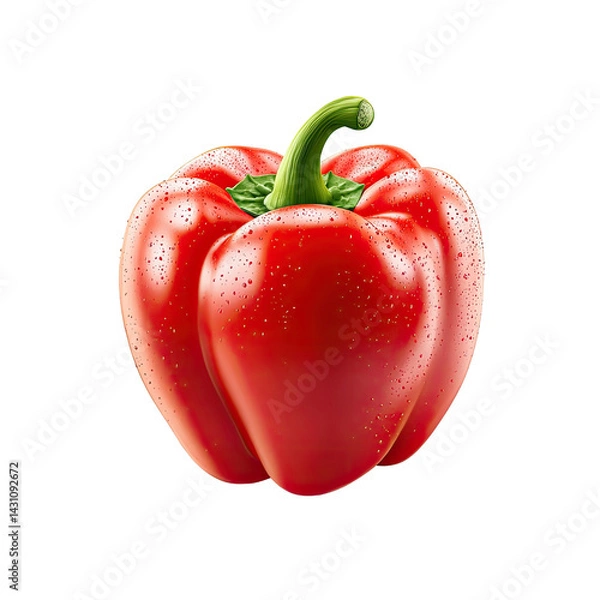 Fototapeta Red bell pepper. Realistic illustration