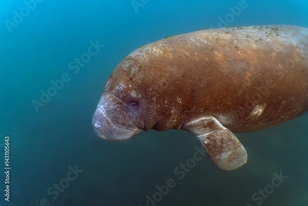 Fototapeta West Indian Manatee (Trichechus manatus) in Crystal River, Florida, USA