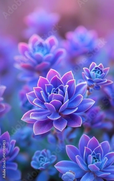 Fototapeta 3D Rendered Lavender Flower Field. Vibrant Purple and Pink Botanical Illustration with Soft Hues, Digital Floral Background for Romantic or Spring Designs