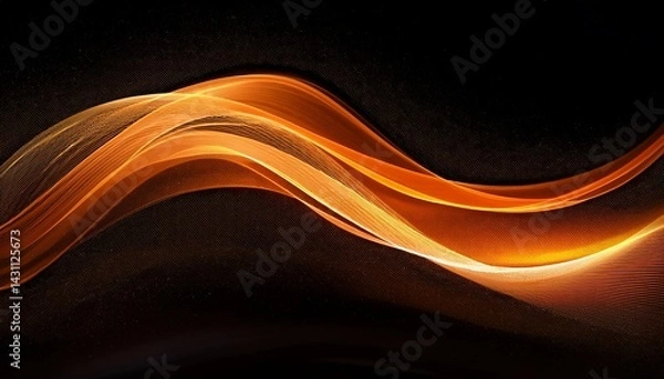 Obraz grain noise texture luminous orange wave against a dark backdrop abstract design