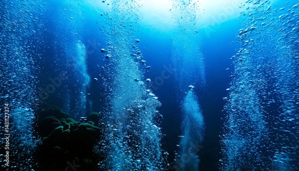 Fototapeta 深海から湧き上がる泡