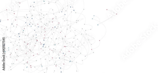 Obraz Complex network visualization,nodes and connections,technology, data, communication