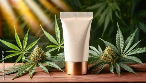 Obraz cannabis packaging mockup sustainable design for cbd and hemp products