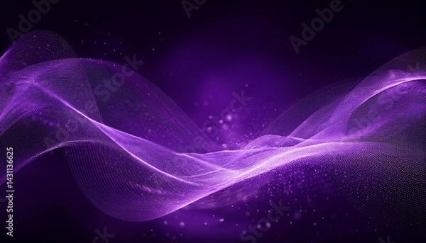 Fototapeta purple particle wave background for digital art and design projects