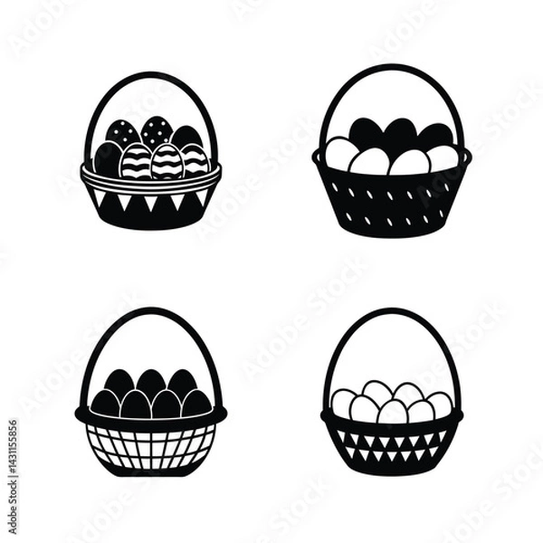 Obraz set of easter eggs vector illustration