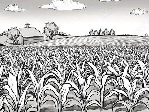 Fototapeta Cornfield, generative AI