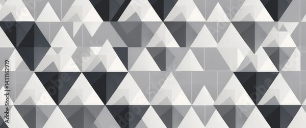 Obraz A vibrant pattern of interlocking triangles in various colors, creating a dynamic geometric design that adds depth and visual interest to any surface.