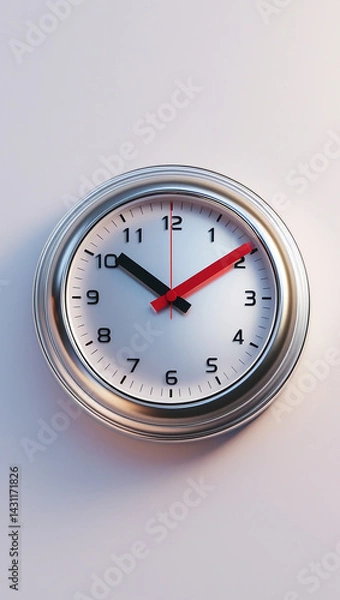 Fototapeta clock on a white wall