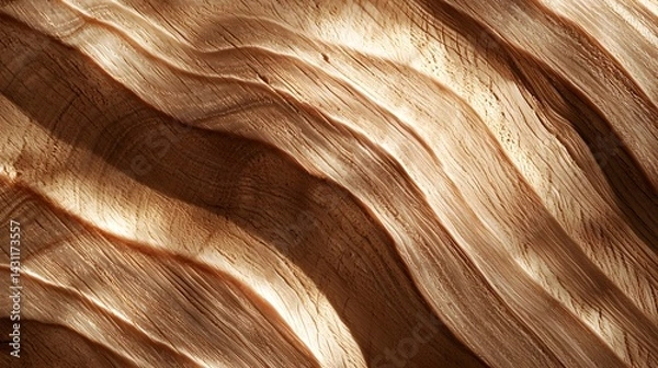 Obraz A close-up reveals the exquisite warm wood grain texture with flowing, undulating patterns illuminated by soft light showcasing the natural beauty and intricate details of the