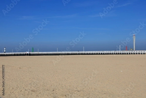 Fototapeta Ostend beach located in the province of West Flanders in the Flemish Region of Belgium
