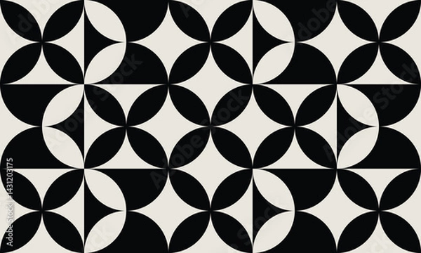 Fototapeta Seamless black and white retro floral style pattern. Repeated and decorative design that can be used for packaging, decorating, interior design, wallpapers and more.